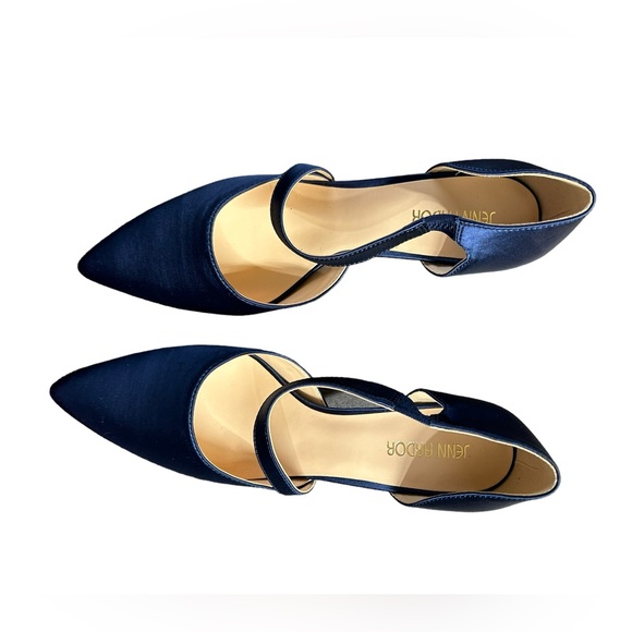 JENN ARDOR navy blue Women’s Stiletto Ankle Strap Pointed Toe Pumps heels NWT - Picture 4 of 7